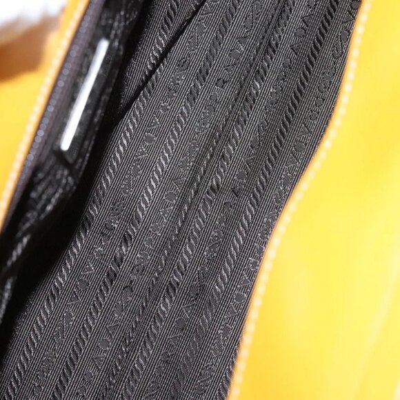 PRADA Hand Bag Canvas Beige Silver Auth 94761 - Picture 12 of 15